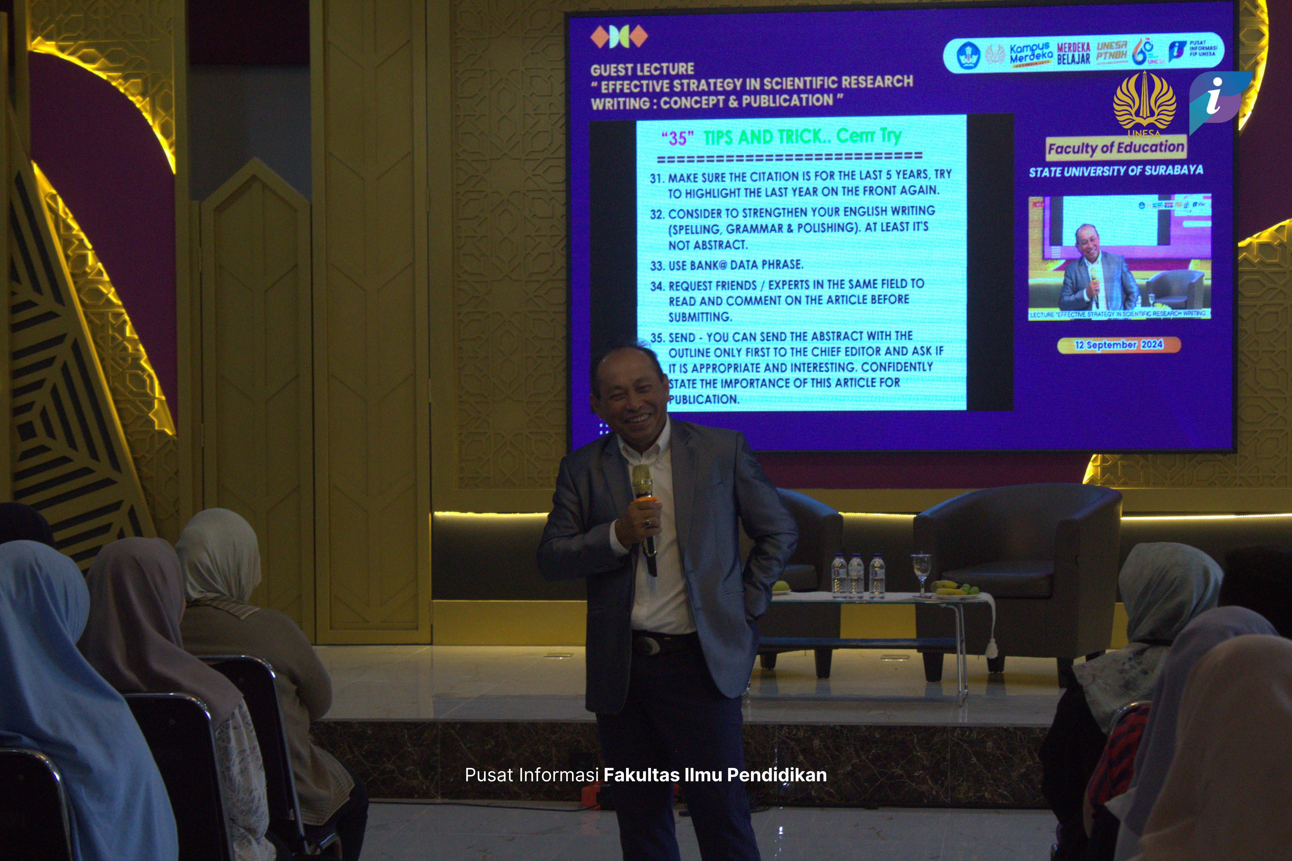 Datangkan Narasumber dari Negeri Jiran, FIP UNESA Gelar Kuliah Tamu Bagikan Strategi, Tips dan Trik dalam Menulis Artikel.