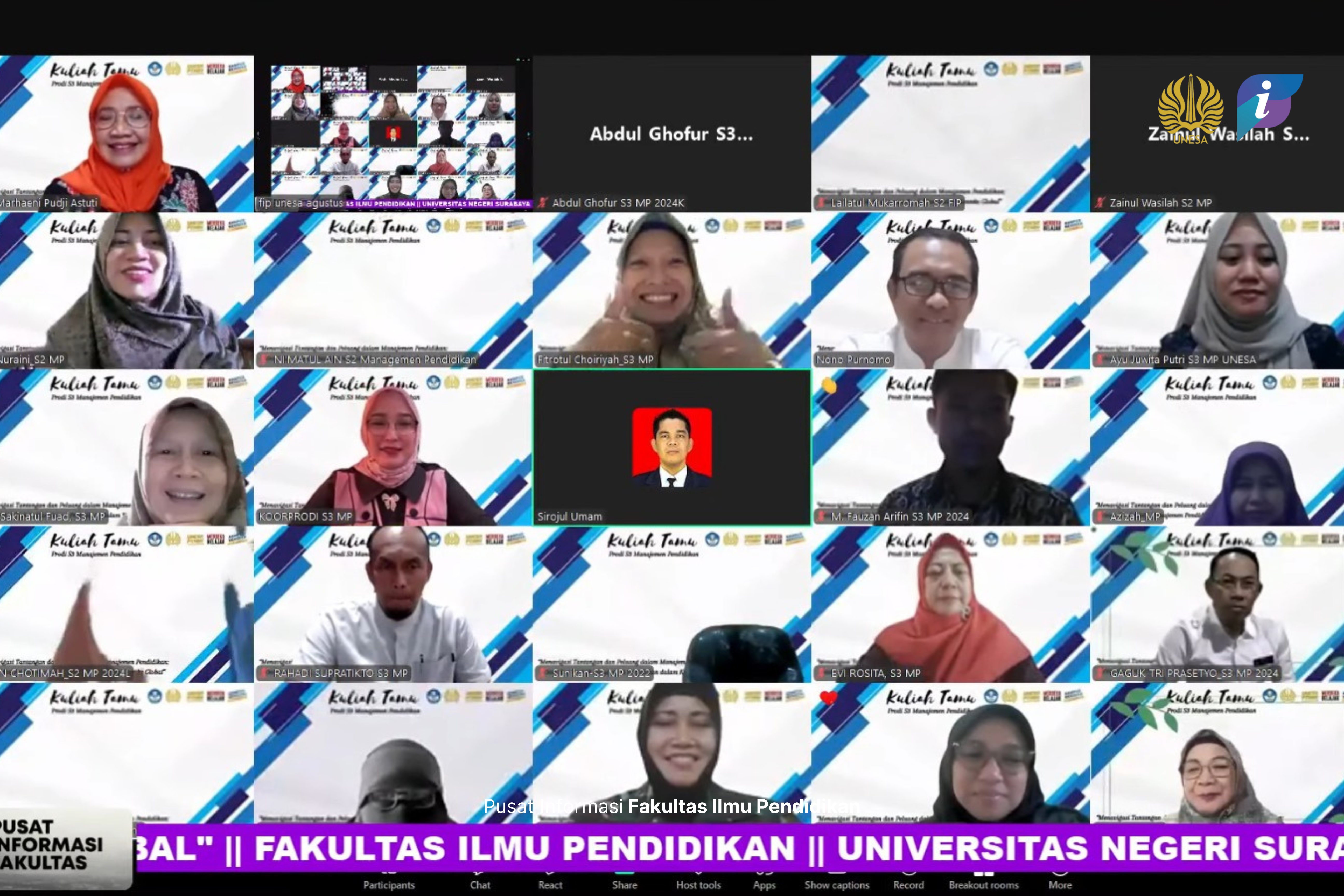 Bekali Mahasiswa dalam Wawasan Dinamika Manajemen Pendidikan, Prodi S3 Manajemen Pendidikan FIP UNESA Gelar Kuliah Tamu bersama UPI dan UNNES