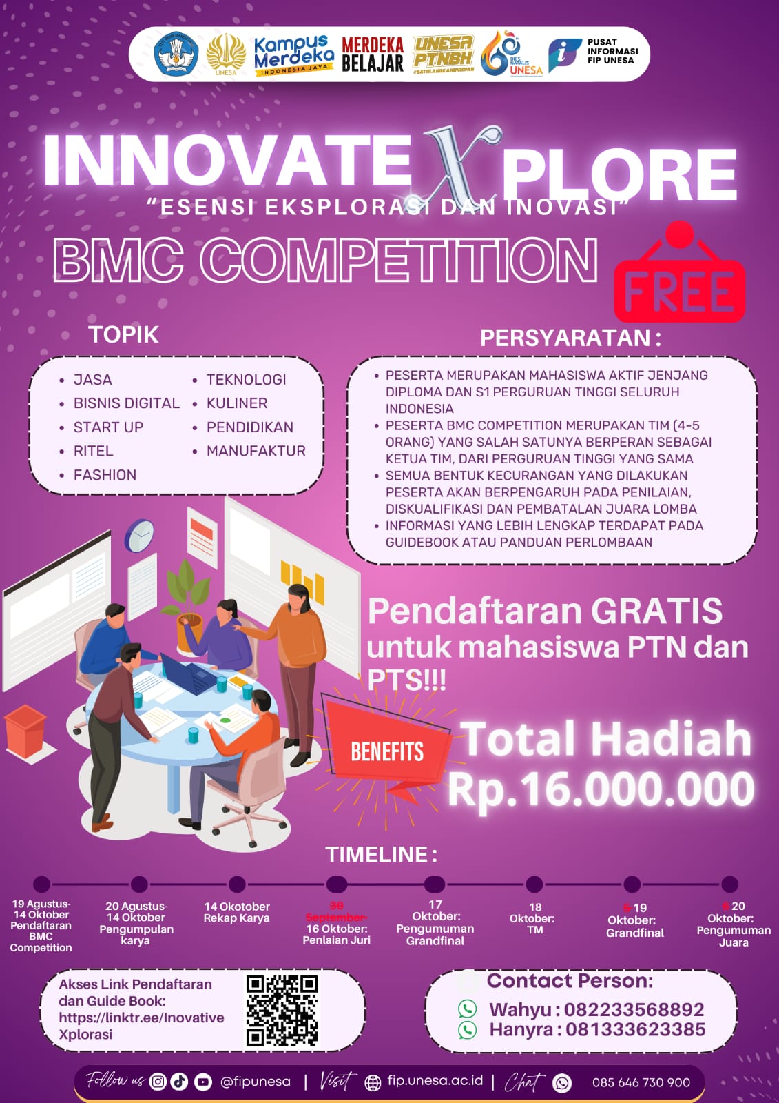 Surat Keputusan Pemenang Lomba InovativeXplorasi Business Model Canvas FIP UNESA 2024