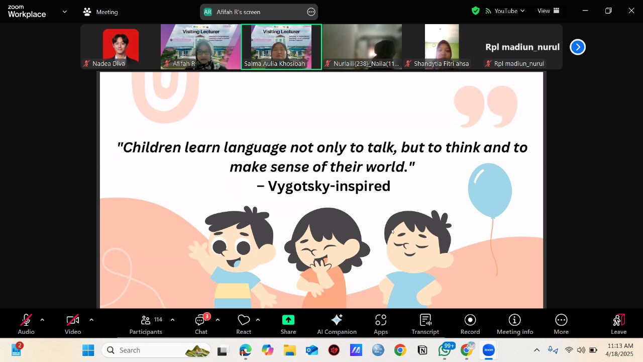 Kuliah Tamu PG-PAUD FIP UNESA Bahas Strategi Pembelajaran Bahasa Anak Usia Dini