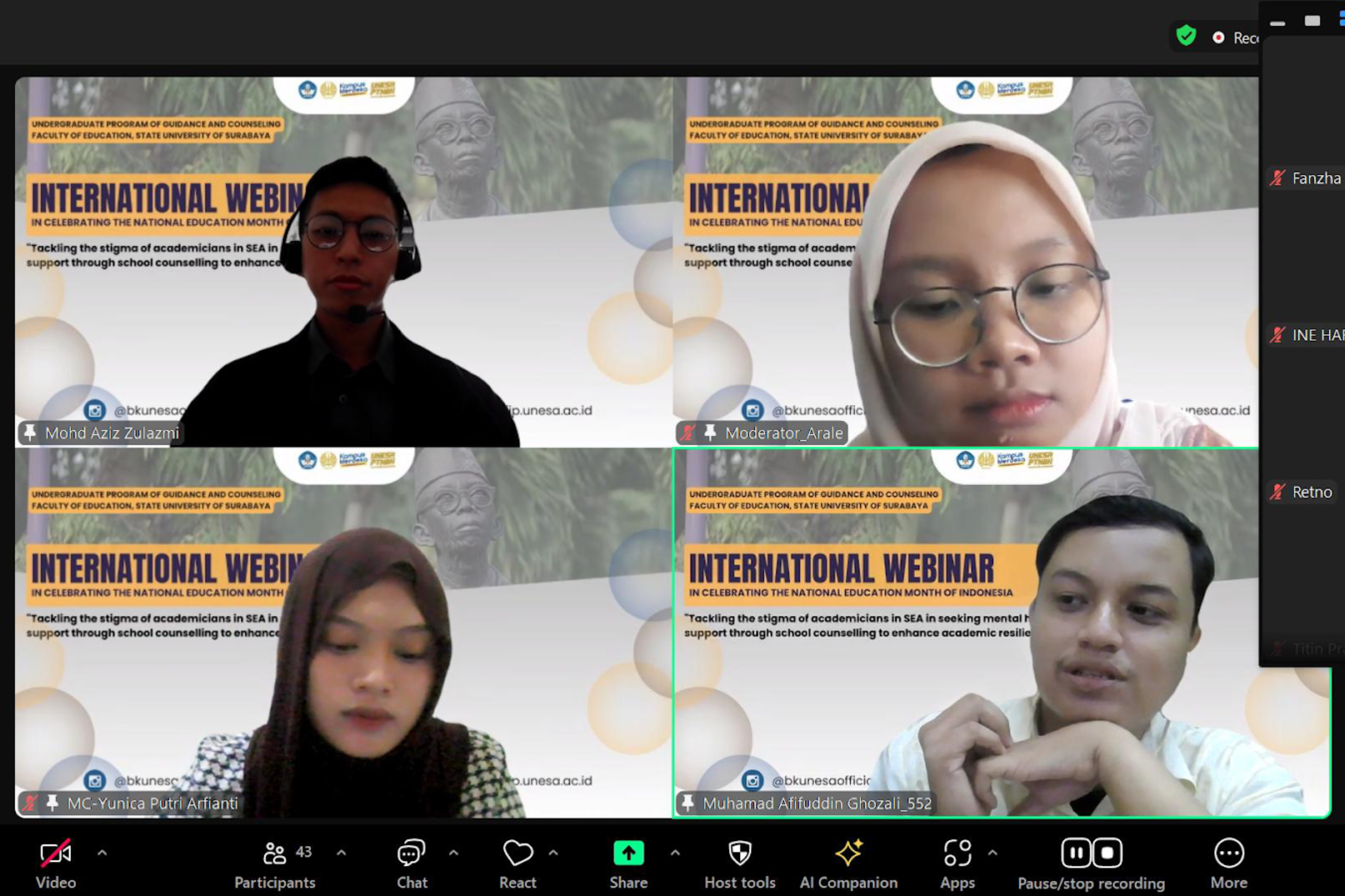 Rayakan Bulan Pendidikan, Prodi S1 BK FIP UNESA Hadirkan Praktisi Konseling Internasional