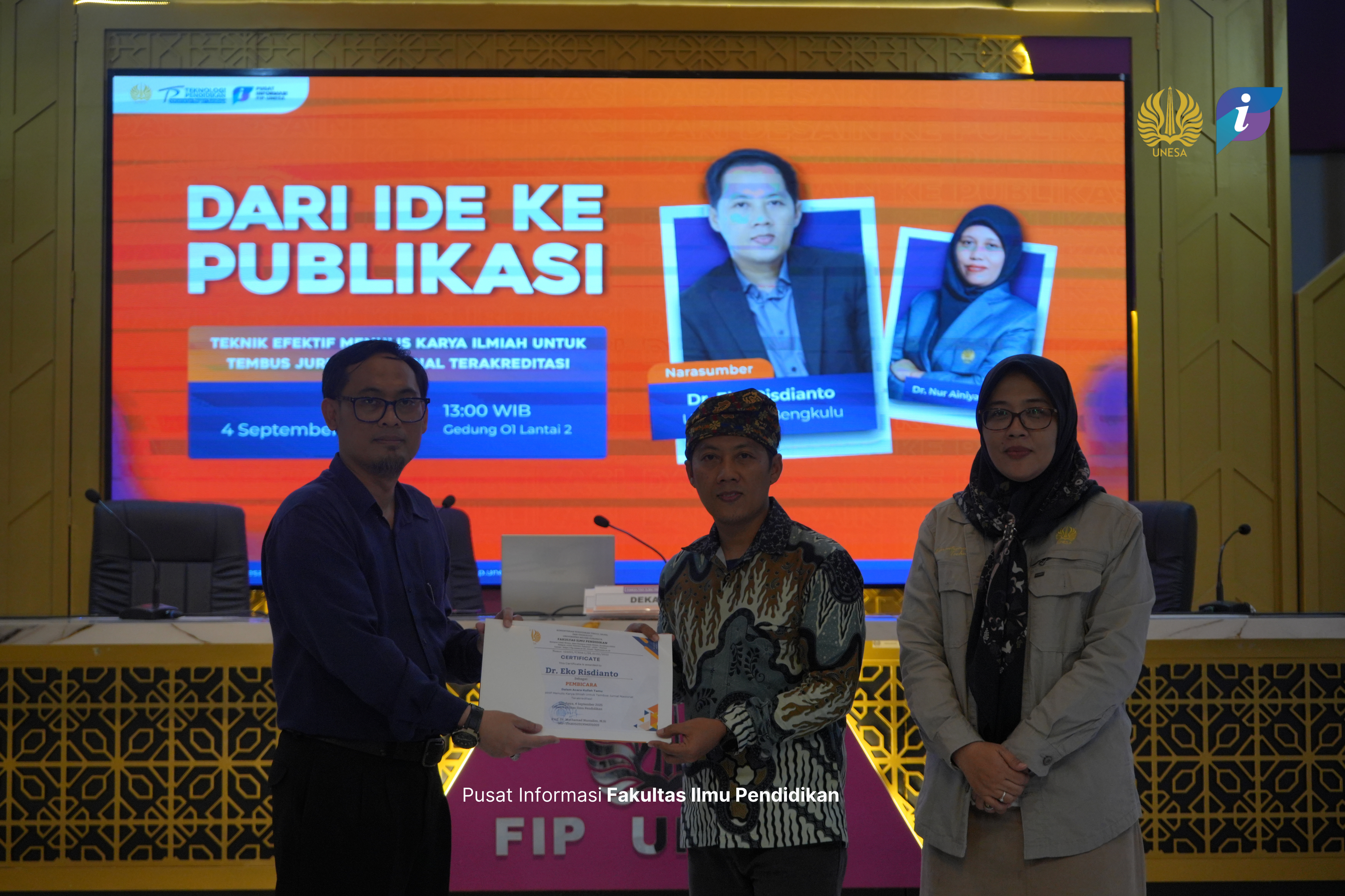 Teknologi Pendidikan FIP UNESA Gelar Kuliah Tamu, Bekali Mahasiswa Kunci Publikasi Ilmiah Jurnal Terakreditasi