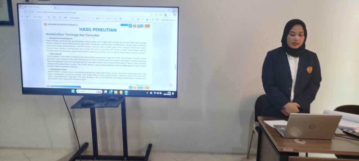 Nabella Intan Permatasari Teliti Pengaruh Manajemen Pembelajaran dan Iklim Sekolah terhadap Hasil Belajar Siswa di Karangpilang